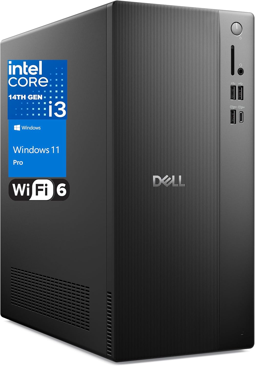 Dell 2026 Vostro Tower Desktop Computers PC for Home & Business, Copilot AI, 14th Gen i3-14100T Processor, 8GB DDR5 RAM, 512GB PCIe SSD, WiFi 6, Bluetooth, DisplayPort, HDMI, Type-C, Windows 11 Pro