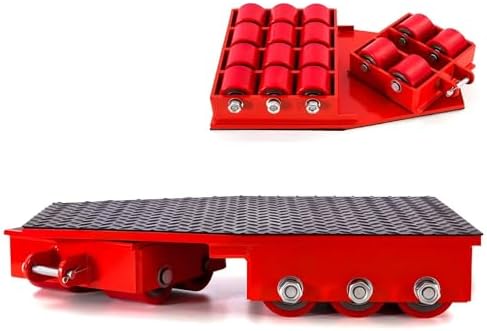 180° Rotating Machine Skates - Heavy Duty 8T/17600lbs Steel Wheel Machinery Dolly, Industrial Equipment Mover Skate for Warehouse & Workshop, No Handle Design