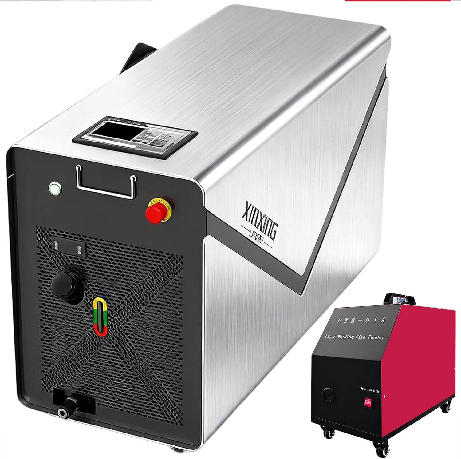 Aluminum Shell 4 in 1 Laser Welding Machine 2000W, Double Wobble Handheld Fiber Laser Welder Water Cooling, Portable for Welding Cleaning Cutting Rust Removal on Metal, Efficient&Cost-Effective, 220V