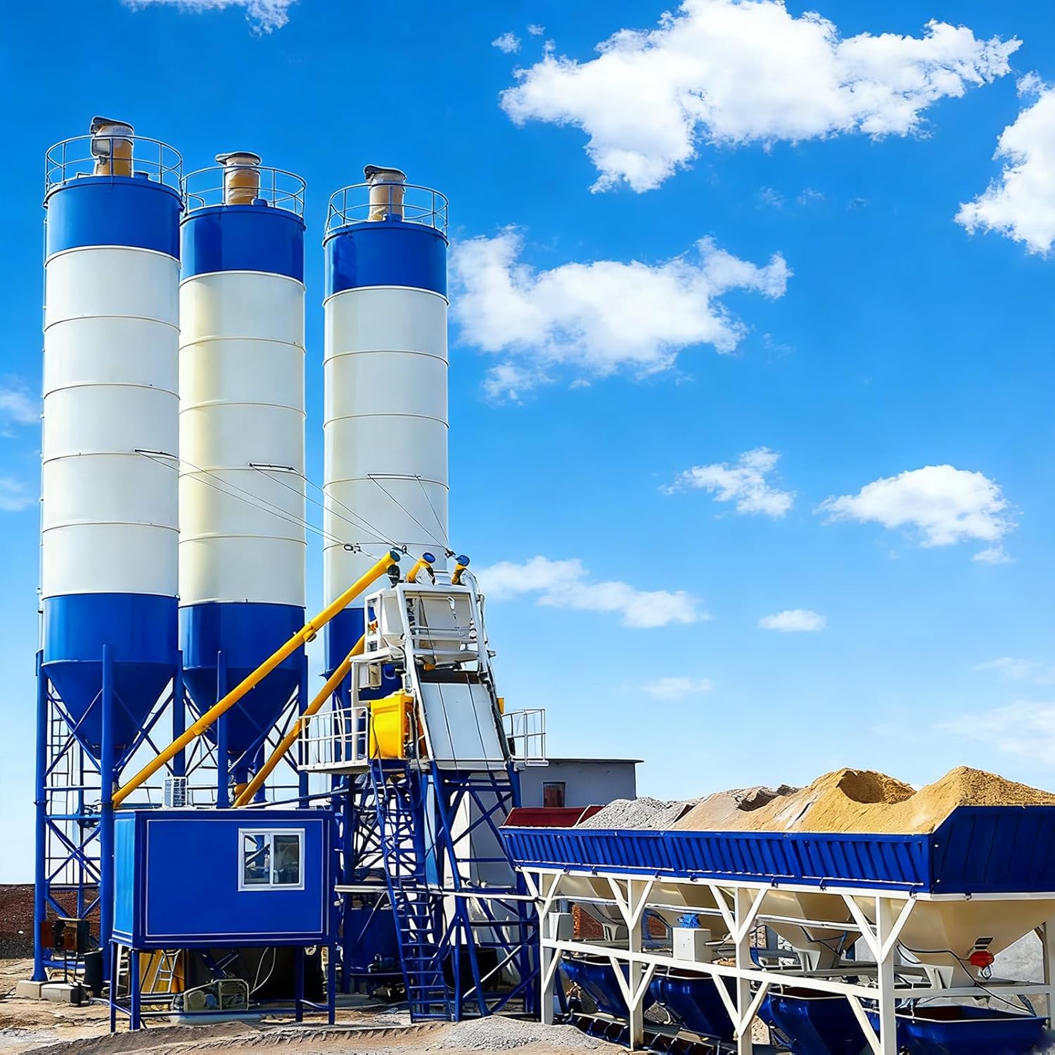 Commercial Concrete Batch Plant, Concrete Batch Mixing Plant, Large Scale Concrete Batching Plant, Commercial Concrete Mixing Equipment for Infrastructure and Industrial Projects