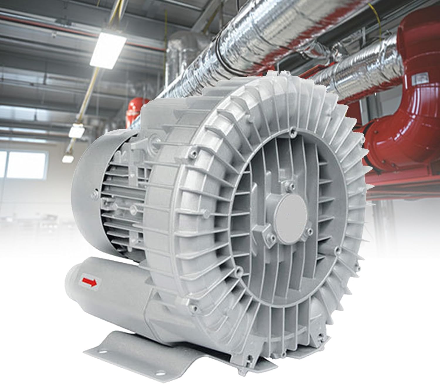 220V/380V Regenerative Vortex Ring Blower, 2.2KW Industrial Vacuum Pump for Factory and Basement Ventilation, Dust Removal Equipment, High Efficiency Air Blower
