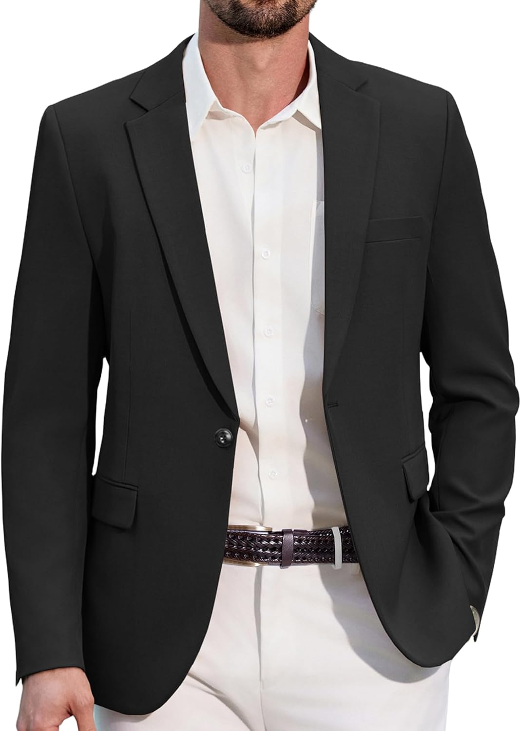 COOFANDY Men's Casual Blazer One Button Lightweight Sport Coats Slim Fit Suit Jacket for Wedding Prom Party Business