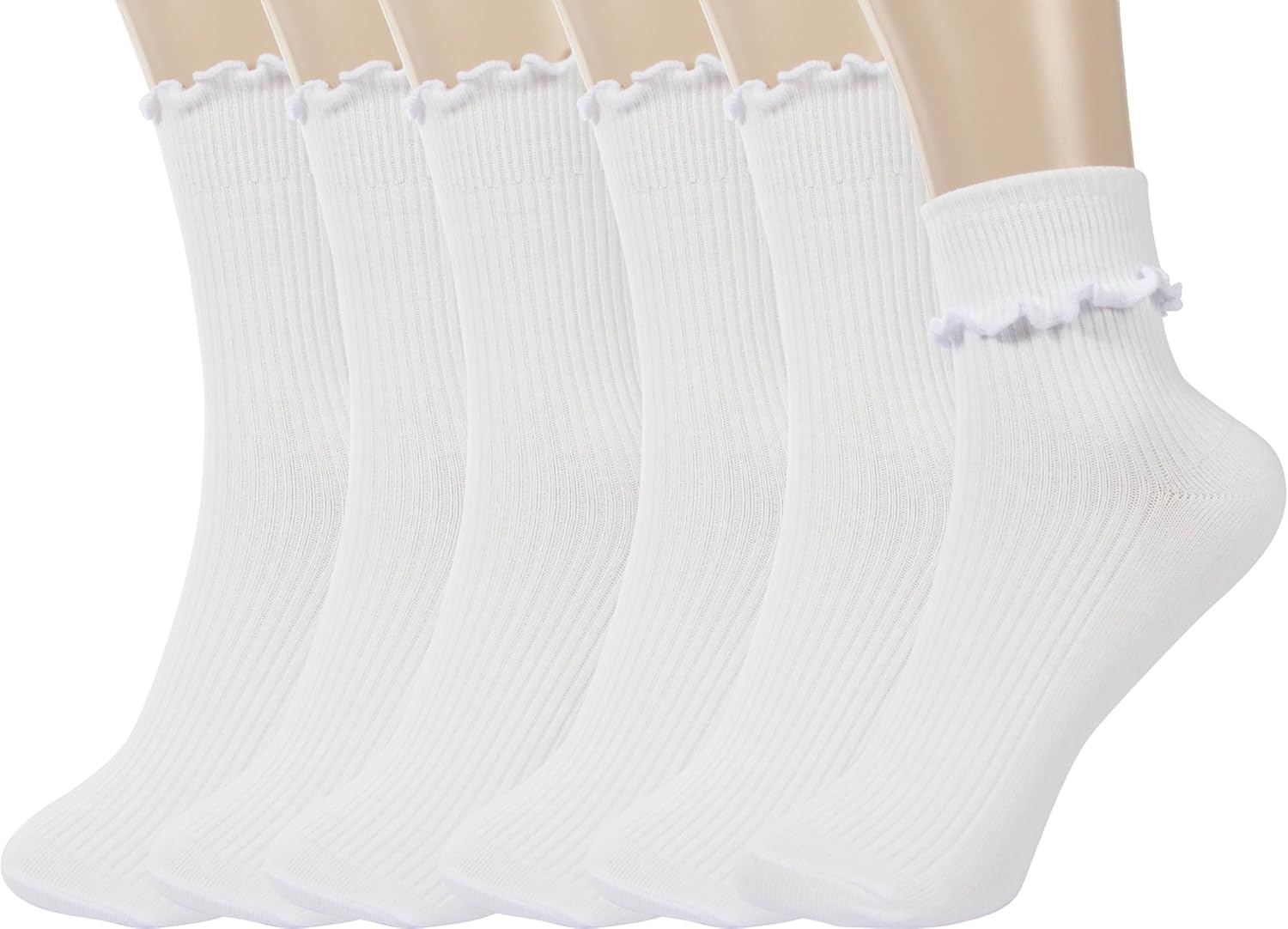 Ruffle Socks Women - Turn-Cuff Frilly Sock - Lightweight Cotton Sock - Athletic Crew Socks Gifts