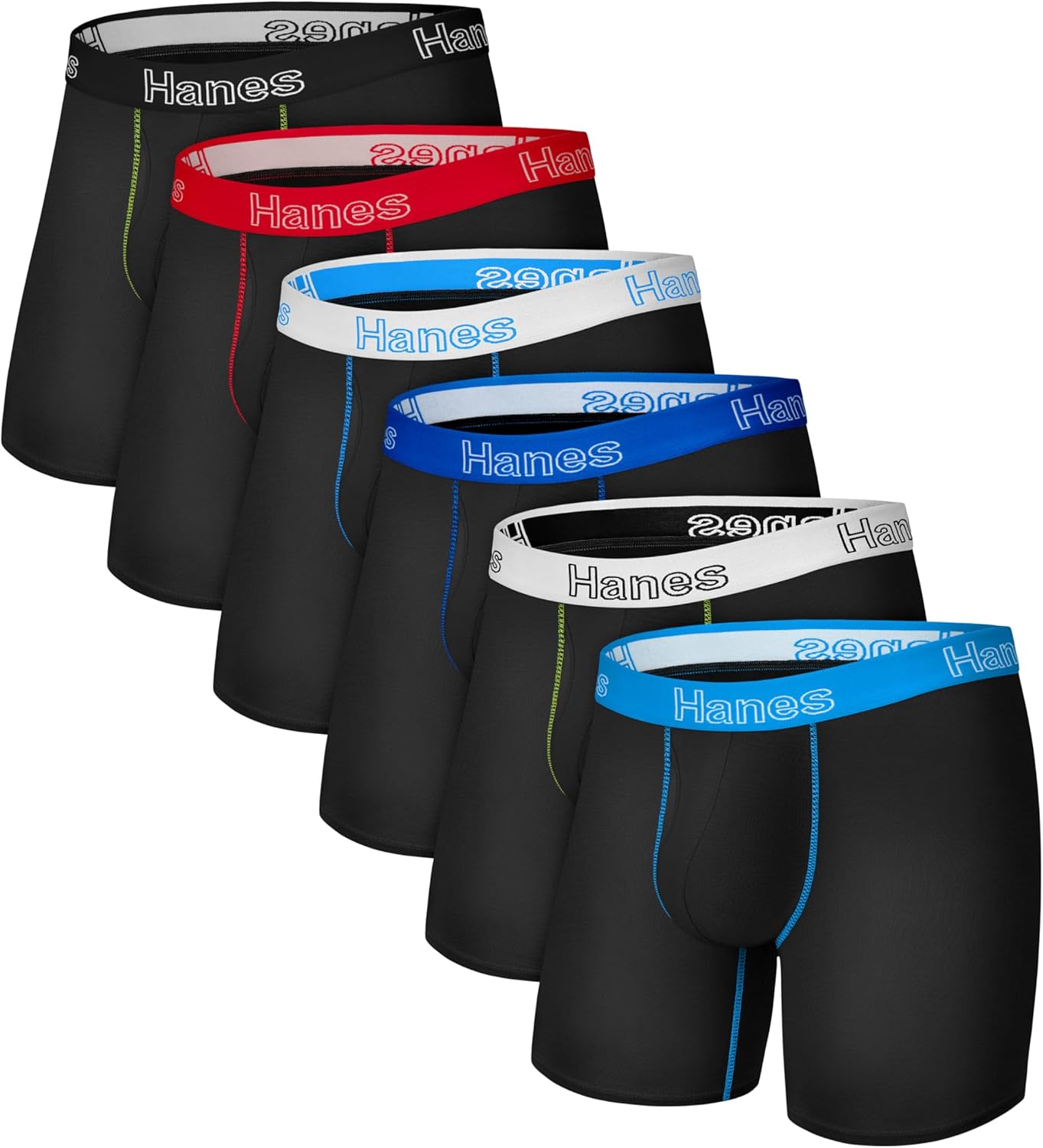 Hanes Men's Boxer Brief Underwear Pack, Stretch Cotton Boxer Briefs for Men, Moisture-wicking, 6-pack