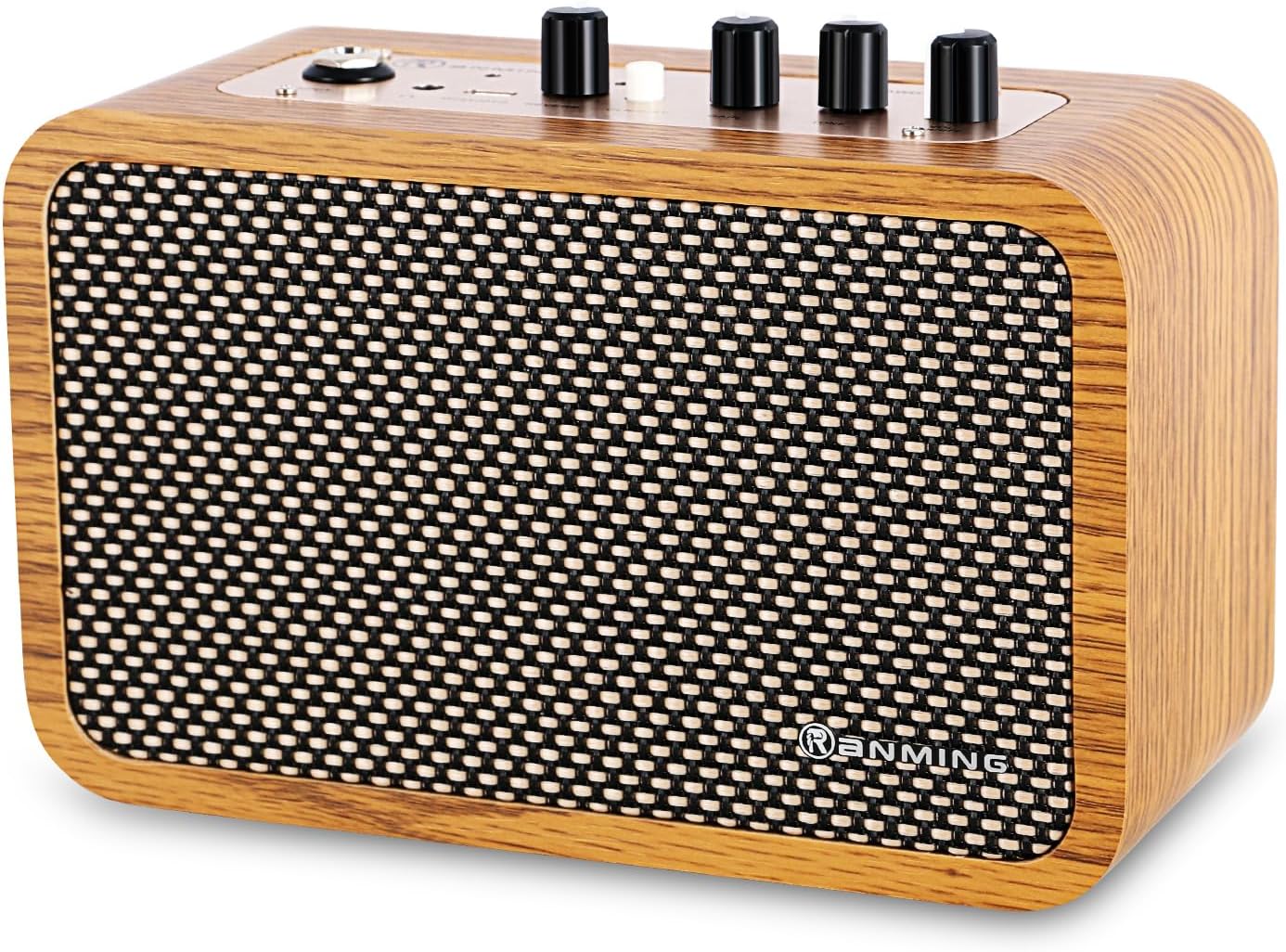 RANMING Guitar Amp 10W Mini Guitar Amplifier with Clean/Drive Channel Portable Electric Guitars Amp with Headphone Jack USB-C Rechargeable Wireless Amps for Indoor Practice,Live Streaming,Traveling