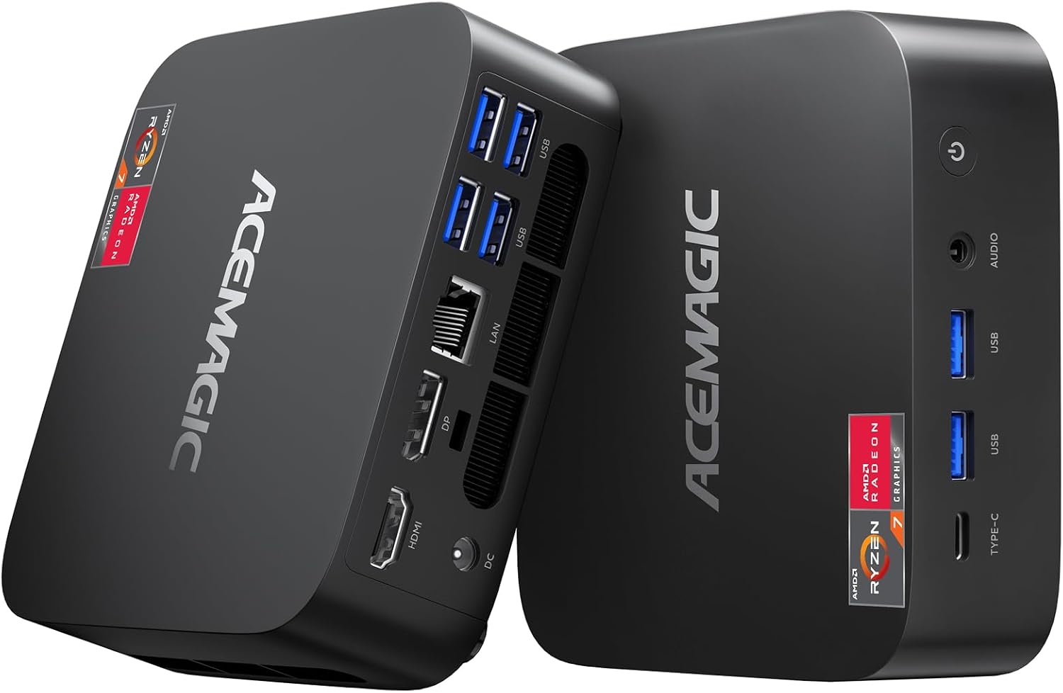 ACEMAGICIAN Matrix Mini M1 Mini PC, Ryzen 7 7735HS, 24GB LPDDR5 512GB NVMe SSD Computers(up to 4.75Ghz), Windows 11 Pro Micro Desktop 4K Triple Display Office(Upgraded 7730U/7430U/5800H)
