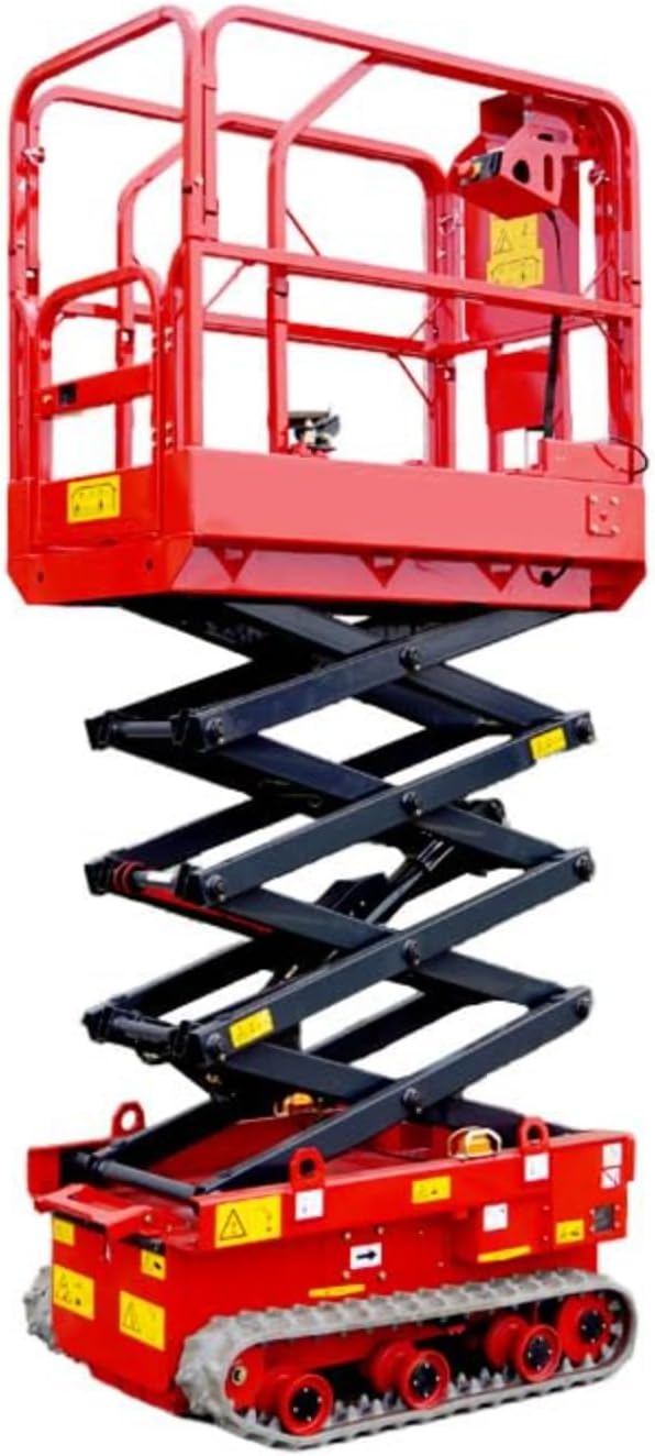 Tracked Scissor Lift Platform with Hydraulic Lift Table, Mobile Elevated Work Platform for Construction Maintenance Warehouse Repair and Industrial Equipment Installation