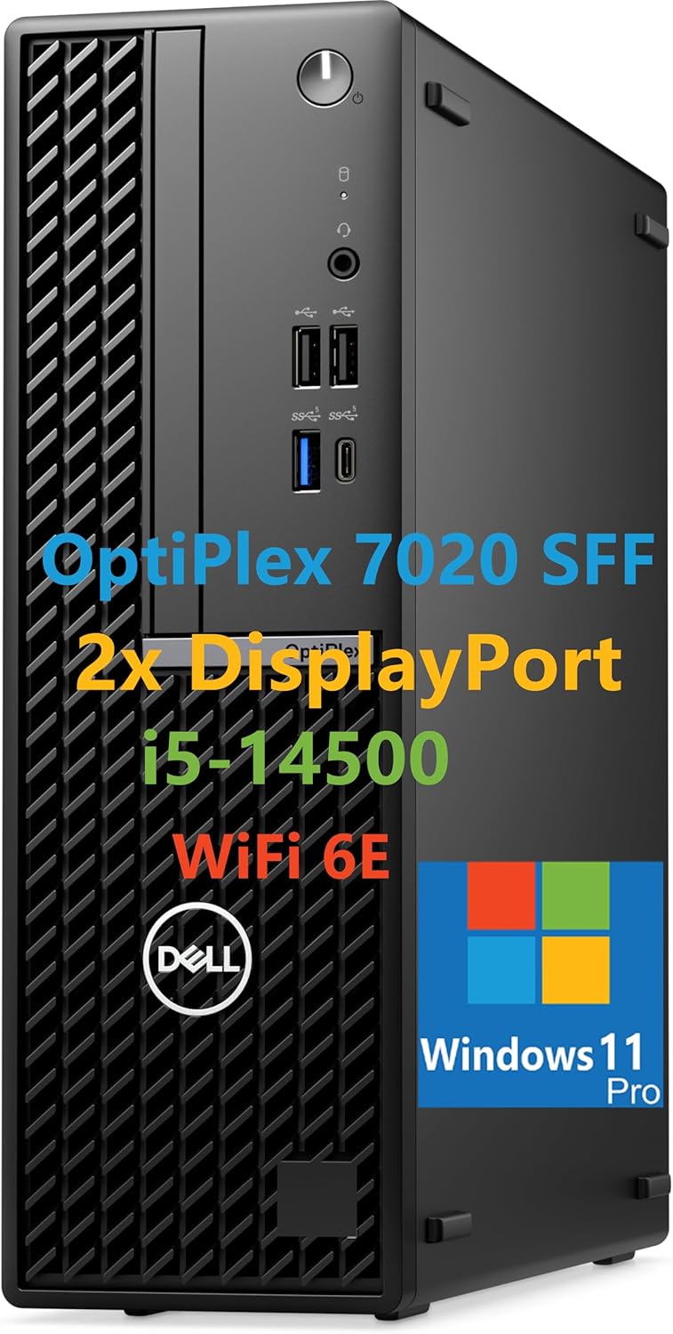 Dell 2026 OptiPlex 7020 Desktop Computers for Home & Office Business, 14th Gen Intel i5-14500, 16GB DDR5, 1TB SSD, WiFi 6E, Dual Display Support, Windows 11 Pro, Compact Small Form Factor (SFF)