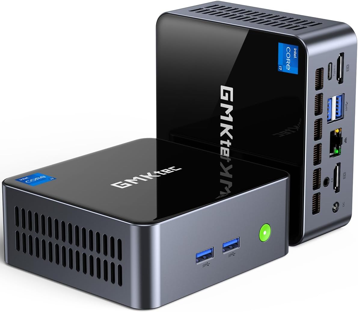 GMKtec Mini PC Intel Core i7-1185G7 (up to 4.8 GHz) 16GB DDR4 512GB SSD Desktop Mini Computers WiFi 6, BT 5.2/ DP, HDMI/RJ45 2.5G/USB4.0