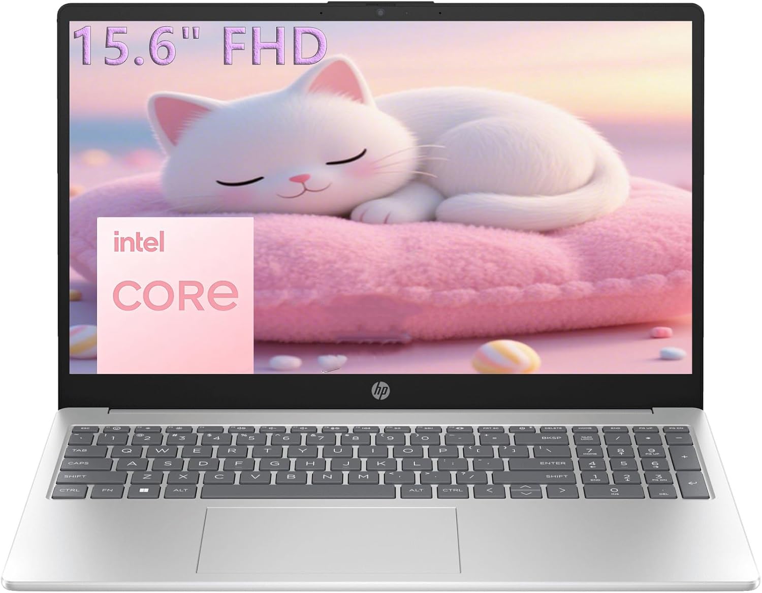 HP 15.6" FHD Laptop 2026 Edition with Copilot AI, 16GB RAM, 256GB SSD, Intel Processor, Long Battery Life, Lightweight 3.64 lbs, Microsoft 365, Windows 11 for Students & Office