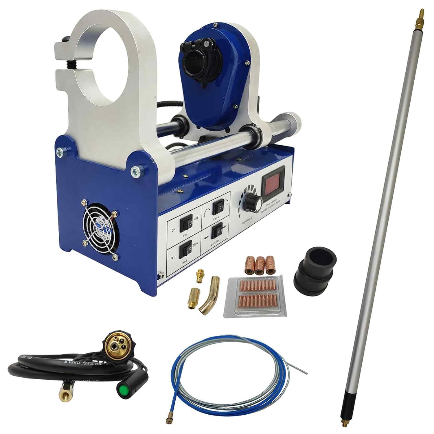 110V Portable Circular Seam Automatic Welding Machine, Ф55-Ф150mm Processing Hole Diameter, Industrial Heavy Duty Pipe Boring Equipment 200W, 255mm Max Processing Travel