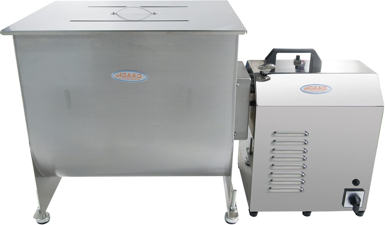 Hakka 90lb/45L Electric Meat Mixer, Stainless Steel 60L Capacity Fixed Tank Commercial Meat Mixer with Motor for Sausage Restaurant Food Processing Equipment
