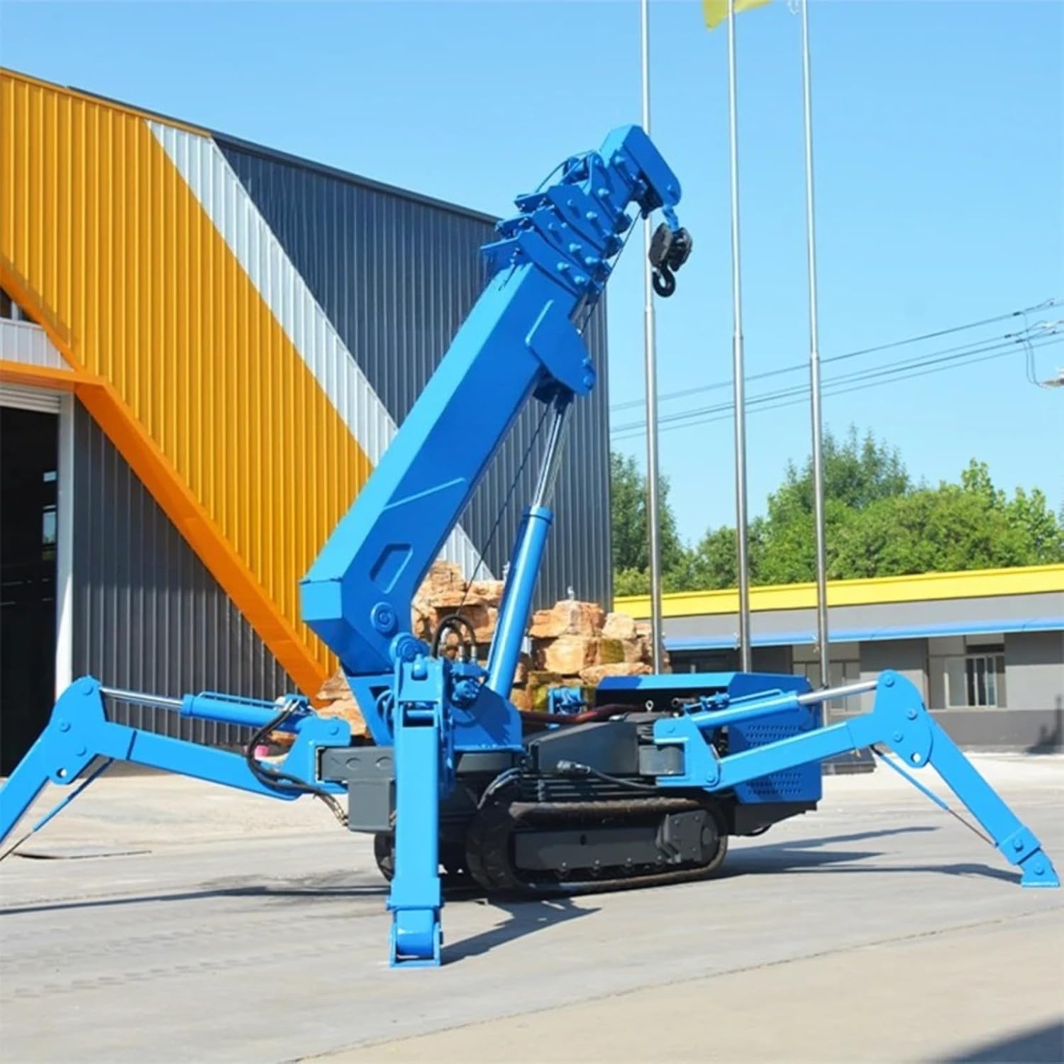 High Capacity Mobile Crane, Electric Hydraulic Mini Crane with Foldable Boom and Remote Control Winch for Steel Plant Handling Equipment Installation and Industrial Maintenance Teams