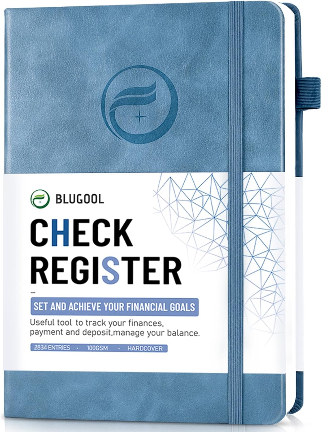 Check Registers for Personal Checkbook, Blugool Checkbook Register with Check & Transaction Registers, Accounting Ledger Log Book for Personal and Work, 5.8" x 8.3" (Blue)