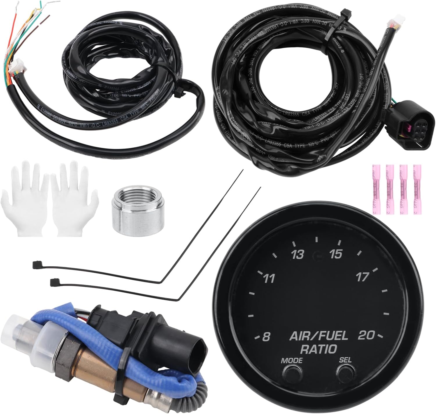 30-0300 Wideband UGEO Air Fuel Ratio (AFR/Lambda) Gauge & Controller Kit - 52mm (2-1/16") Digital Gauge with LSU 4.9 Sensor