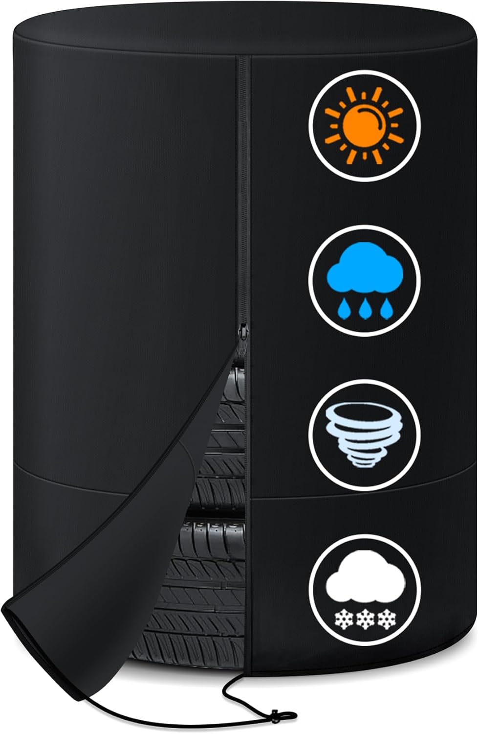 Comnova Tire Storage Cover - 600D Tire Cover for Trucks SUV Camper RV Trailer, Waterproof Heavy Duty Fade-Resistant Seasonal Spare Tire Storage Bags, Fits Tire Diameter 28 Inch Tire
