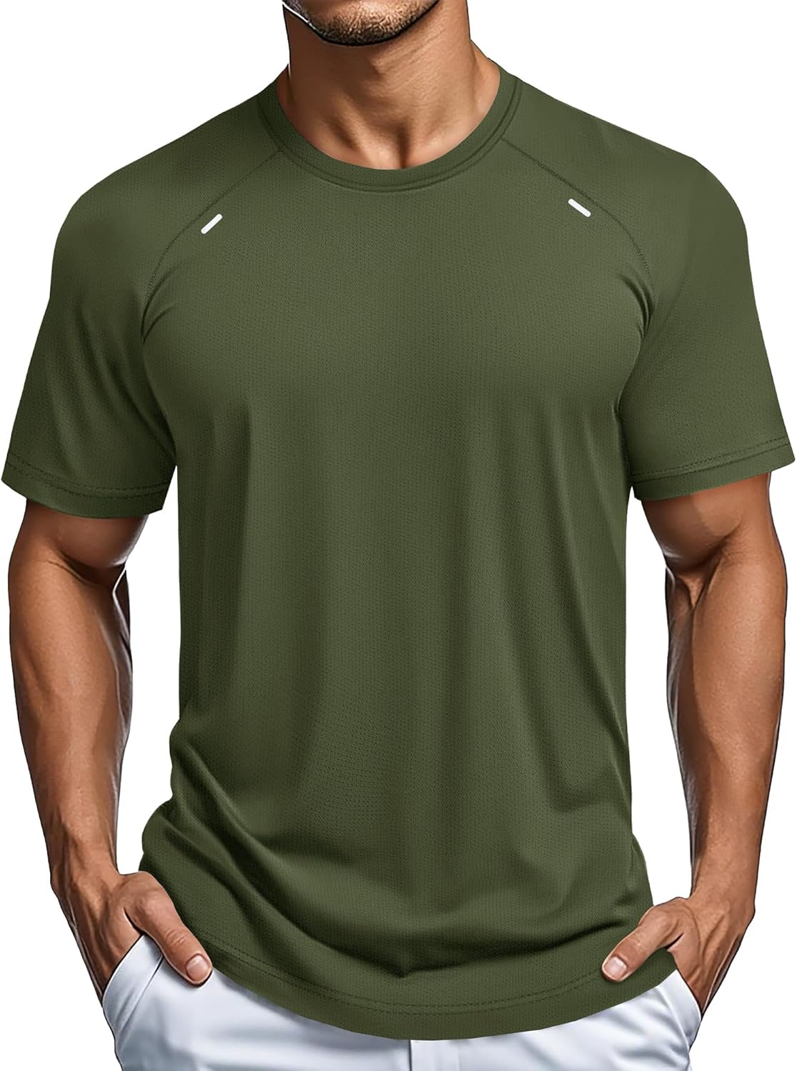 MAGCOMSEN Men's Dry Fit Shirts Mesh Short Sleeve Athletic Lightweight Workout Performance Hiking Shirt