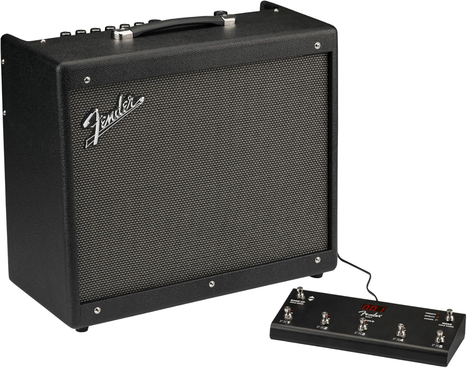 Fender Mustang GTX100 Guitar Amplifier, 100-Watt Digital Modeling Combo Amp with 12" Celestion Speaker, Bluetooth, WiFi & 7-Button Footswitch, 200 Presets, with 2-Year Warranty
