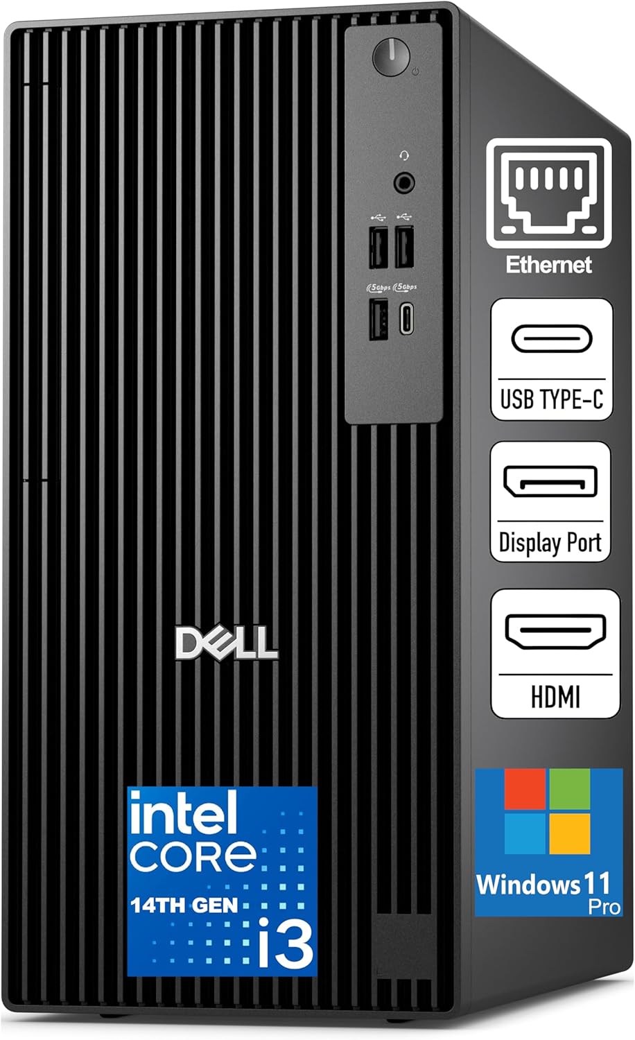 Dell Pro Tower Desktop Computer PC (2026 Edition, AI-Ready) for Business Office Work, Intel Core i3-14100 (16GB DDR5 RAM, 512GB SSD), Windows 11 Pro, for Coding, Video & Photo Editing, Remote Work