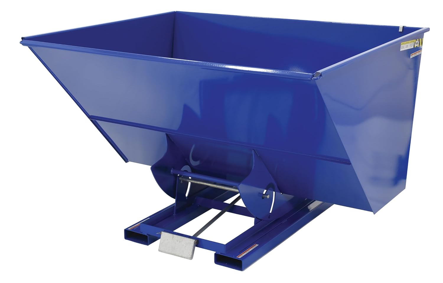 Vestil D-300-LD Steel Light Duty Self Dumping Hopper 3 Cubic Yard 2000 Lb. Capacity Blue
