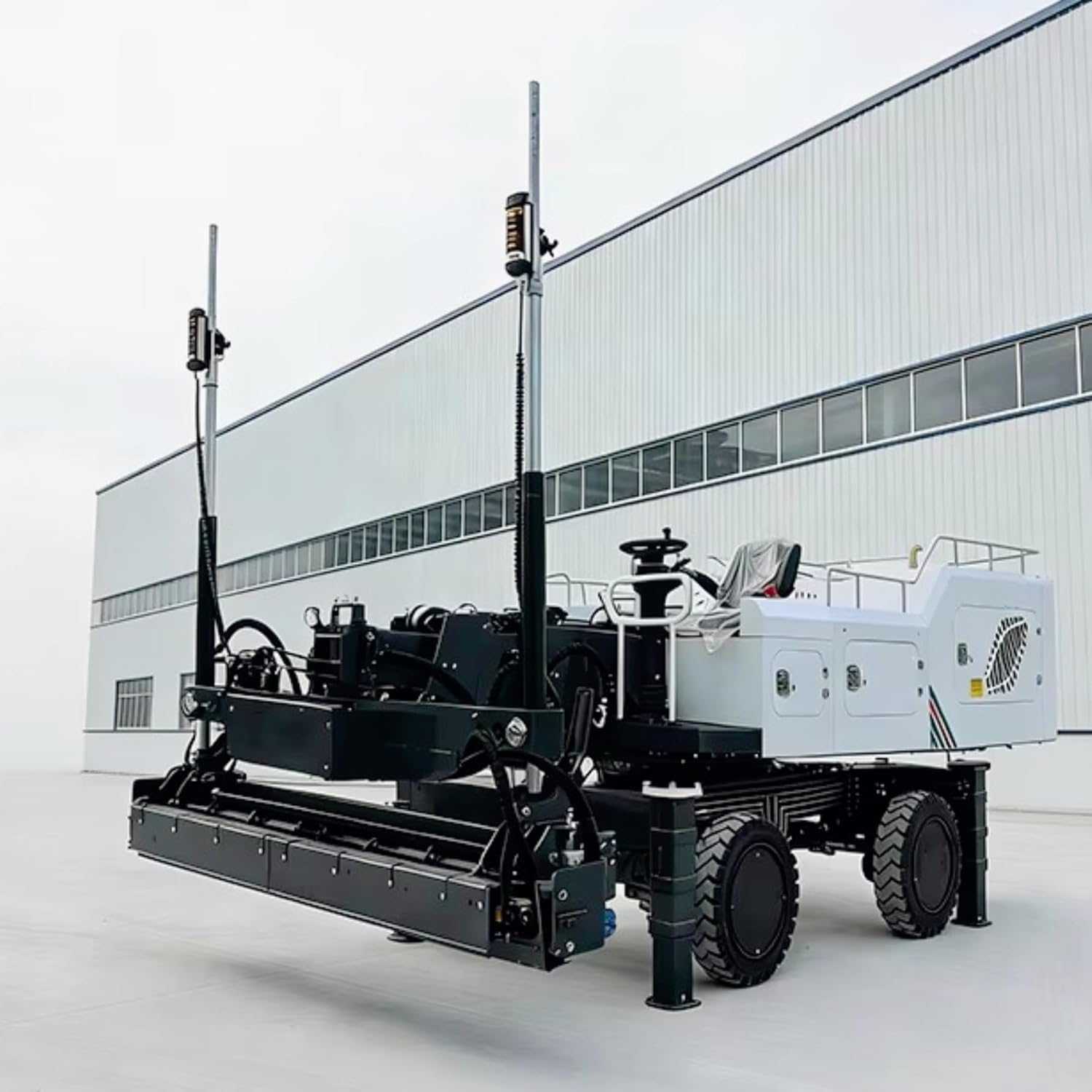Superflat Industrial Floor Precision Grader, Heavy-Duty Telescopic Boom Concrete Paving Equipment, Ride-on High-Frequency Vibratory Screed Machine for Pavement Fleet