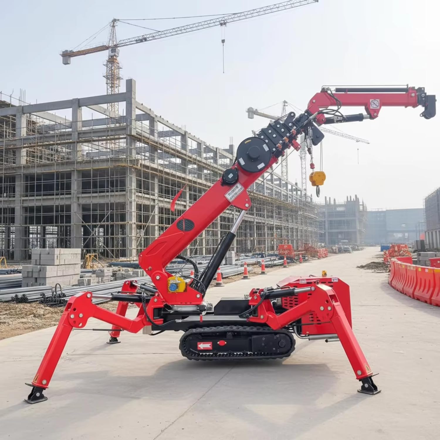 Versatile Telescopic Boom Lifter,1-12Ton Mini Crawler Crane for Industrial Projects, Compact Tracked Hoist for Tight Spaces, Customizable Tonnage/Color/Model, CE Certified Professional Equipment