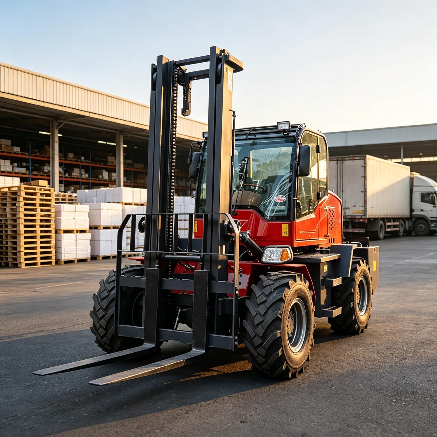 elescopic Forklift, 4WD Industrial Grade Telehandler, Heavy Duty Off-Road Forklift, Smooth-Operation Telescopic Boom Forklift Construction Equipment for Construction Warehouse Farm Mining Aerial Work