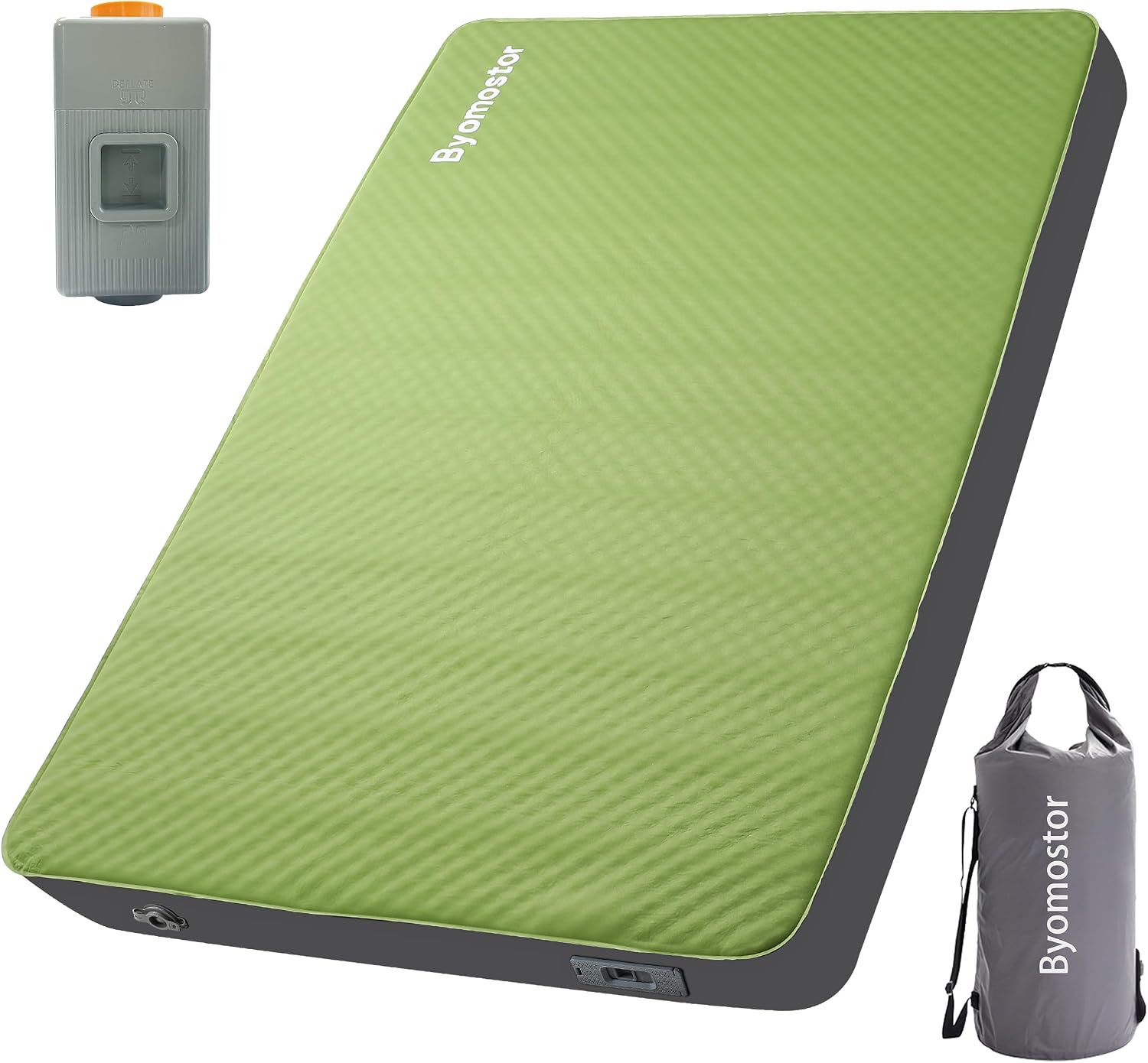 Byomostor 4" Ultra-Thick Foam & Air Camping Mattress with Built-in Rechargeable Air Pump, 9.5R Insulated Foam Air Mattress for Car, Truck, Rooftop Tent – Double Size, Portable All-Season Sleeping Pad