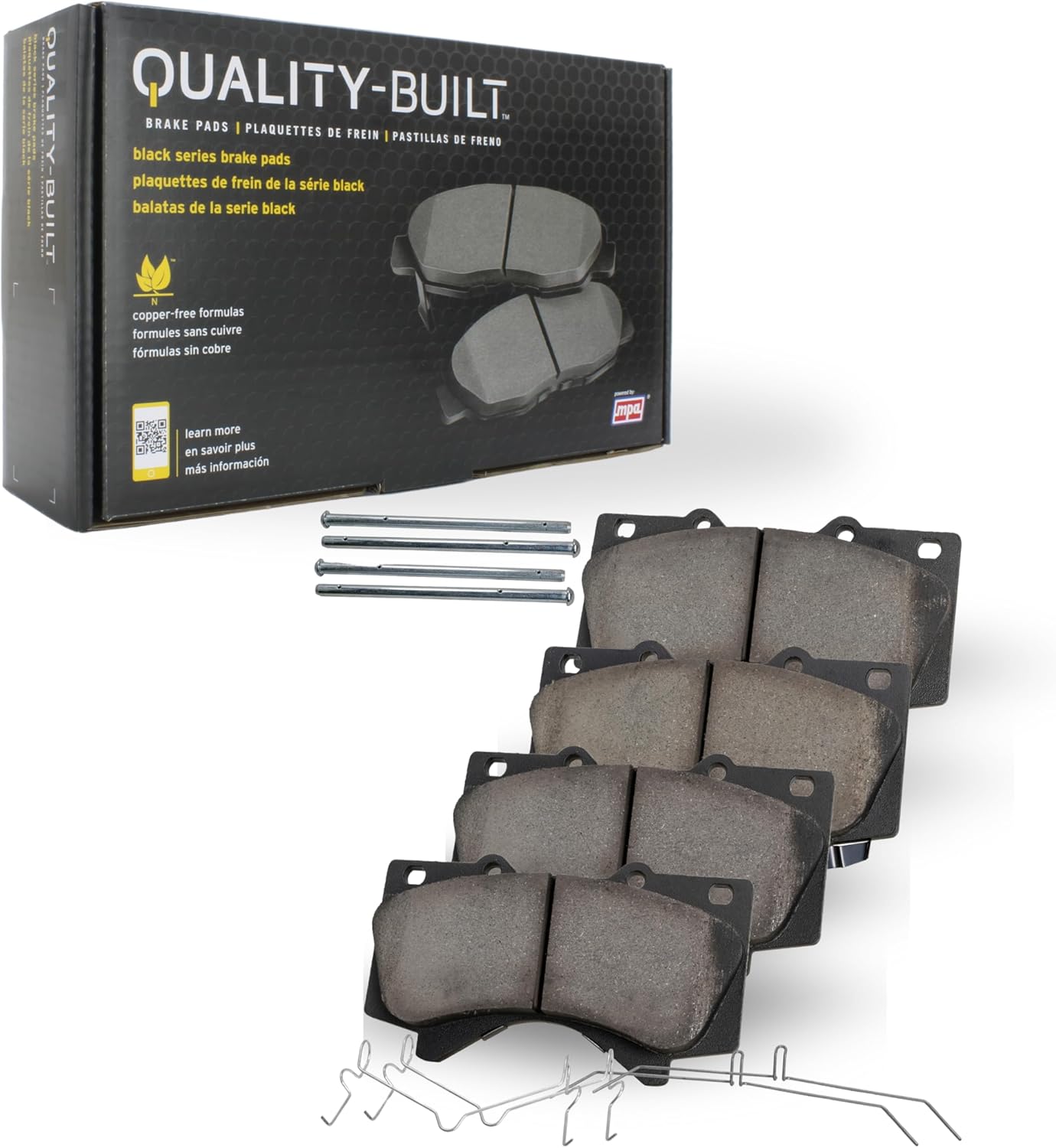 QUALITY-BUILT Black Series Ceramic Front Brake Pads 1003-1293C Compatible with 2007-2018 Lexus (ES300h, ES350); 2007-2018 Toyota (Avalon, Camry)