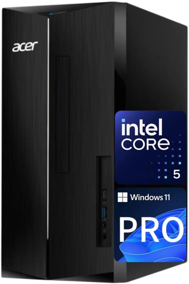 acer Aspire Business Desktop | 14th Gen Intel Core i5-14400 Processor | 16GB DDR5 RAM, 1TB Storage(512GB SSD & 500GB HDD) | WiFi6+Bluetooth5.1 | Keyboard+Mouse | Windows 11 Pro