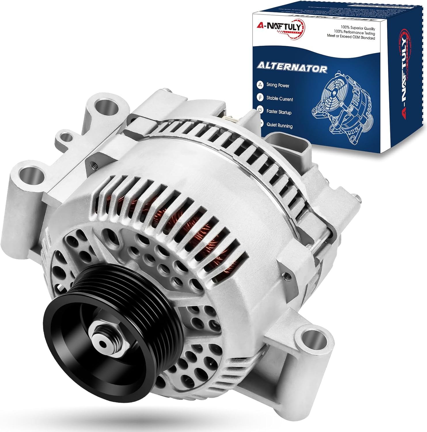 Alternator Replacement for Ford Ranger F150 E150 Explorer Escort Aerostar Bronco Pickup 2.3 2.3L 3.0L 4.0L 5.0L 5.8L 1992 1993 1994 1995 1996 1997, F07F-10300-AA F07U-10300-AA AFD0012