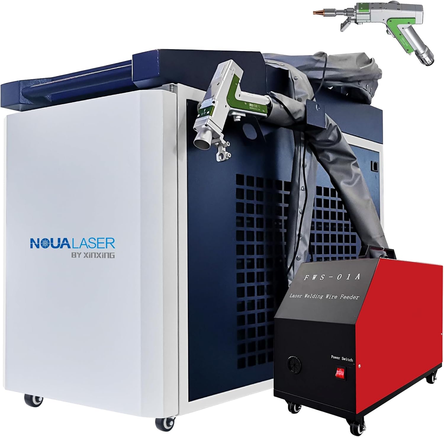 US Stock 1500W 4-in-1 Laser Welder, Laser Welding Machine 220v, Laser Welder/Cleaner/Cutter/Weld Seam Cleaning Machine for Metal, Industrial welding or Home, with Auto Wire Feeder & OD7+ glasses