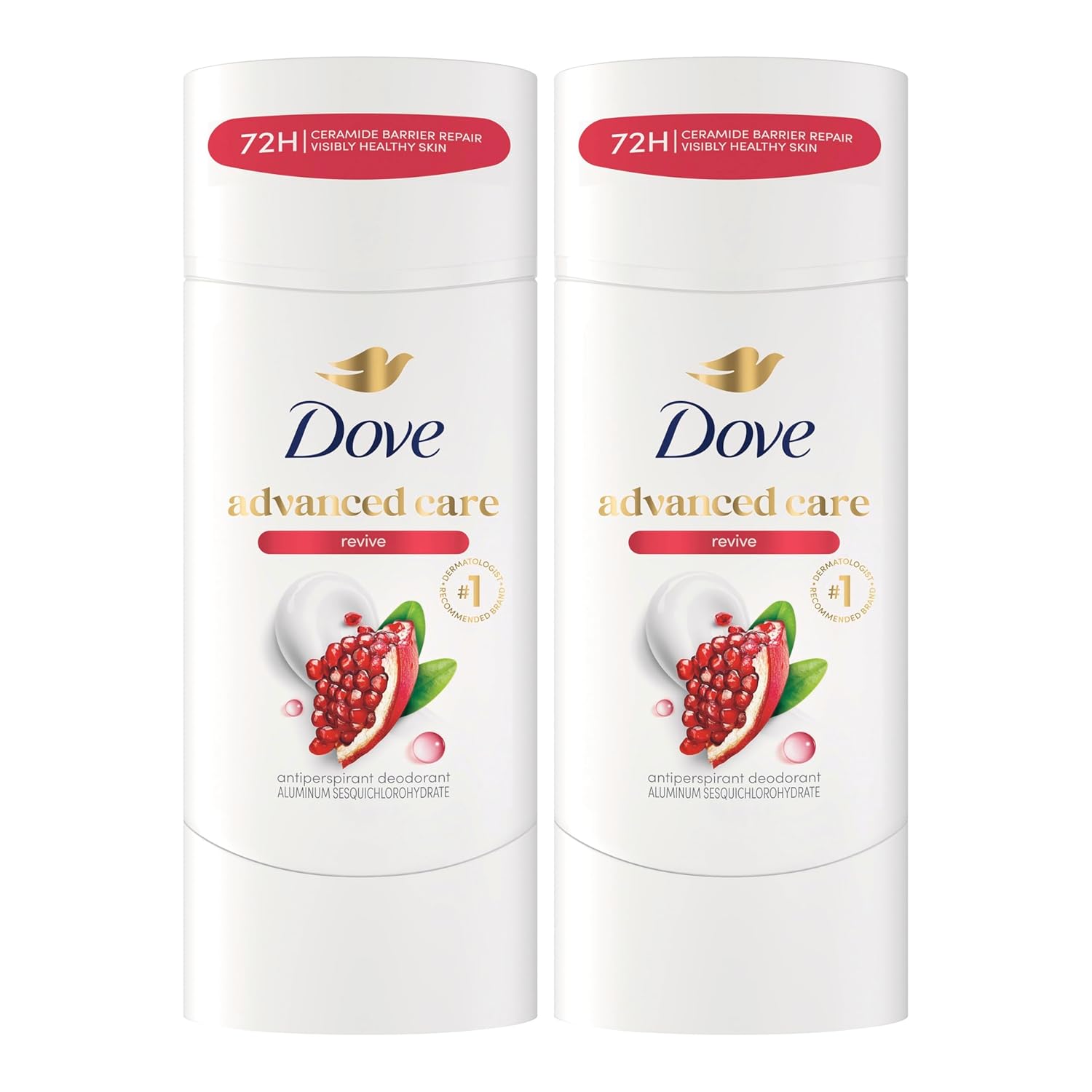 Dove Advanced Care Antiperspirant Deodorant for Women Twin Pack Revive 72 hour sweat and odor protection 2.6 oz (Packaging May Vary)