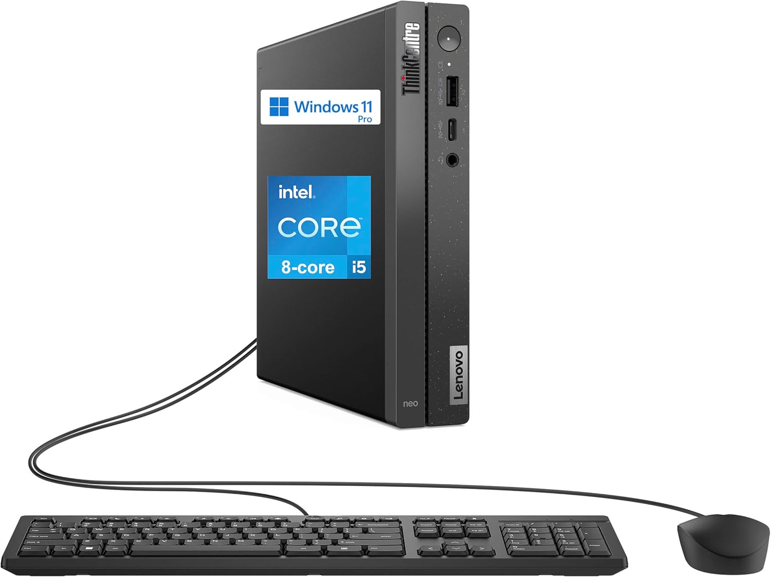 Lenovo ThinkCentre neo 50q Gen 4 Mini Desktop Computer, 8-core Intel Core i5-13420H, 16GB RAM, 512GB SSD, Display Port + HDMI, WiFi 6, RJ-45, USB-C, Wired Keyboard & Mouse, Windows 11 Pro