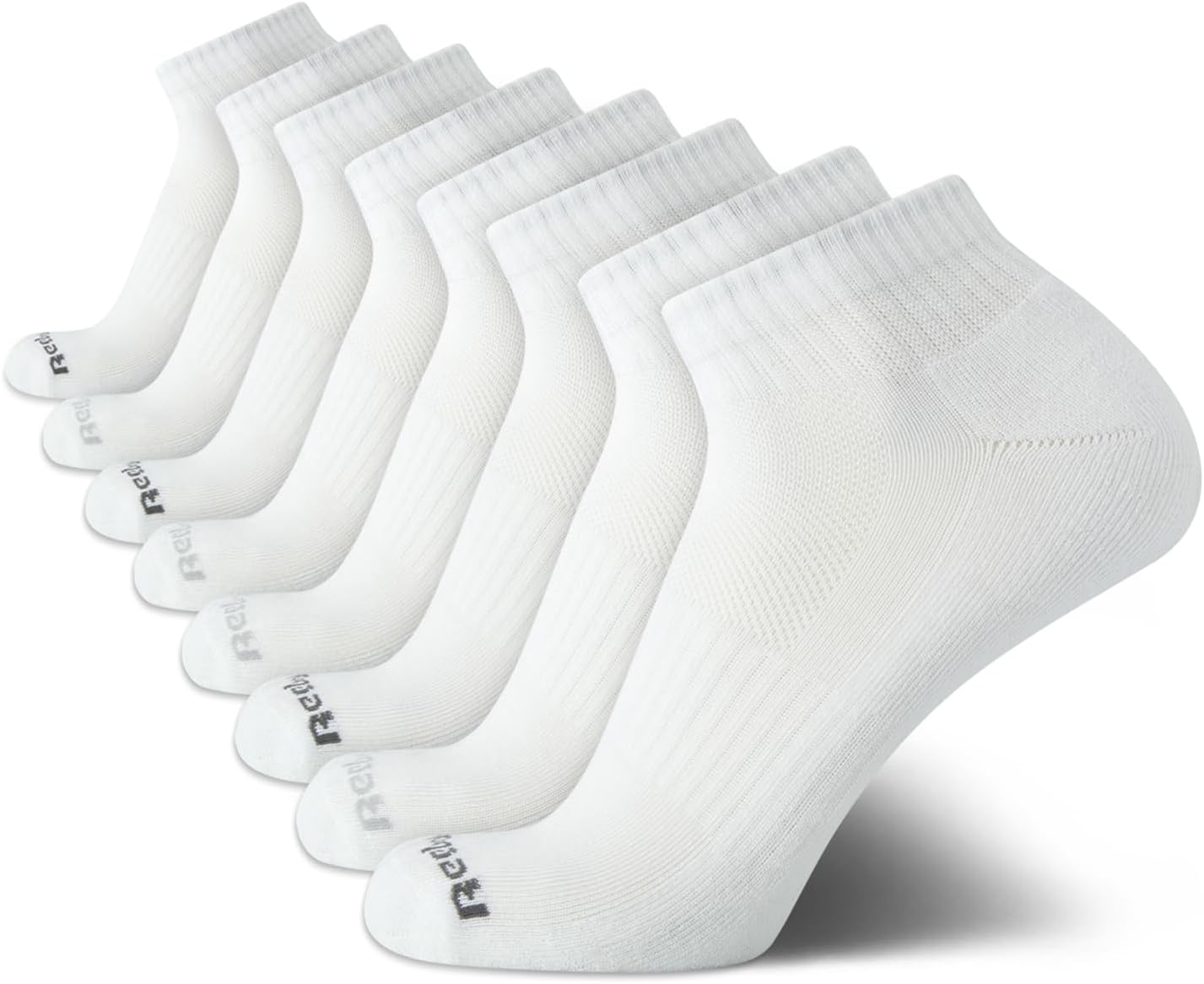 Reebok Mens Quarter Socks - 8 Pack Performance Arch Support Socks - Cushioned Athletic Socks for Men (Shoe Size: 6-12.5)