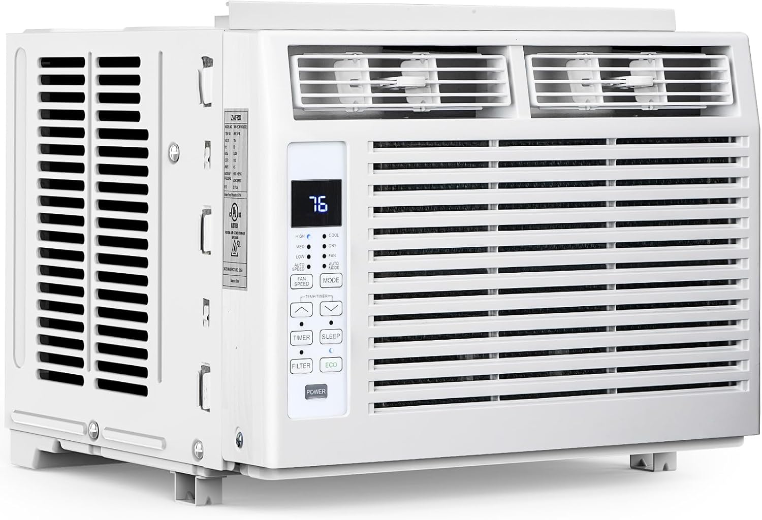 Electactic Window Air Conditioner 6,000 BTU, Window Type AC Unit with Cooling, Dry Mode, 4 Fan Speeds, 24-H Timer, Sleep Mode, Cooling for 250sq.ft Bedroom, Living Room, Office