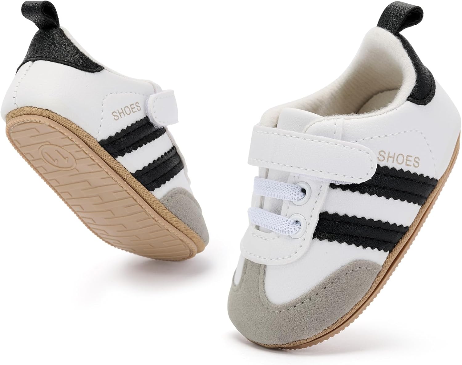 BACSAC Baby Shoes for Boys Girls Non Slip Low Top Infant Walking Shoes Breathable Comfort Toddler Walker Shoes Pull On Newborn Baby Sneakers 3 6 9 12 Months
