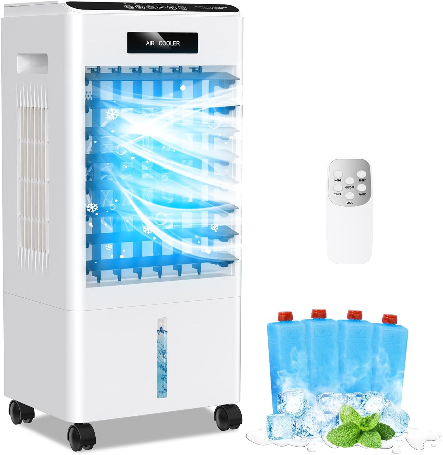 Portable Air Conditioners, 3-IN-1 Evaporative Swamp Air Cooler 8L, Windowless Portable AC with Remote, Fast Cooling, 7H Timer, Oscillation 90°, 3 Modes Air Conditioner Portable for Room Bedroom(Black)
