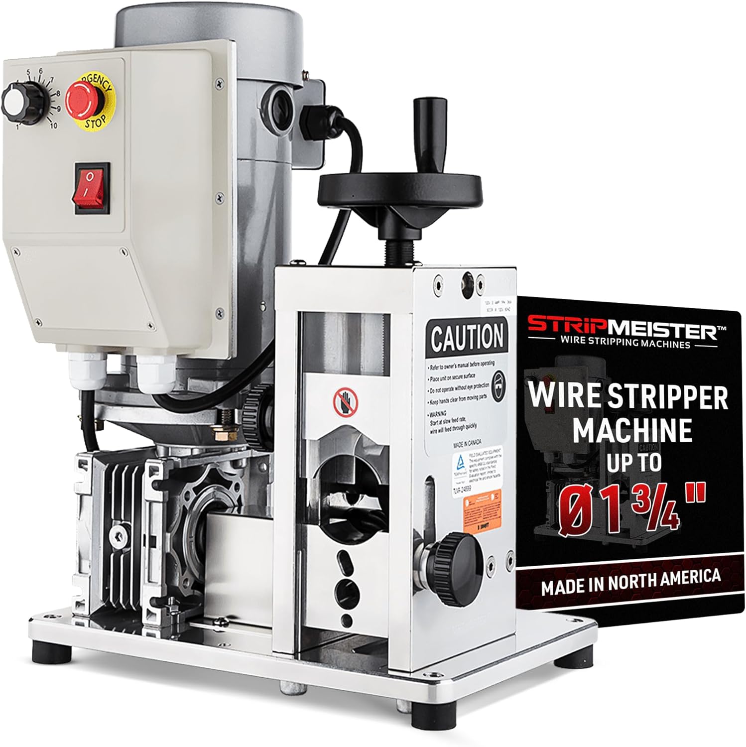 Automatic Wire Stripping Machine – StripMeister E1000 Electric Heavy‑Duty Wire Stripper for Copper & Aluminum Cables up to 1‑3/4”, Industrial‑Grade, Jam‑Free Design