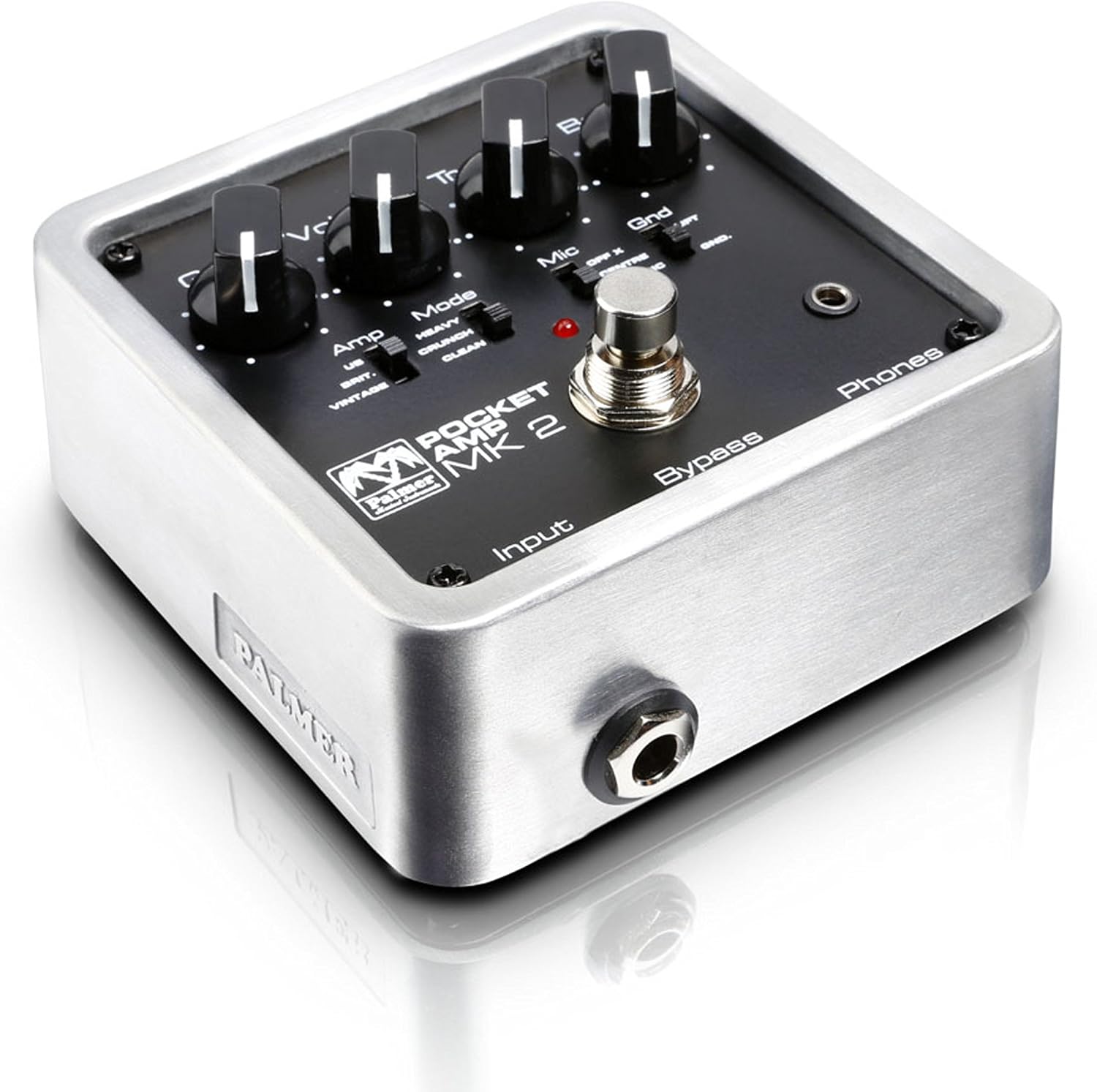 Palmer Pocket Amp MK 2 - Analog Guitar preamp, DI Box and Headphone amp for Electric Guitar and bass, Black