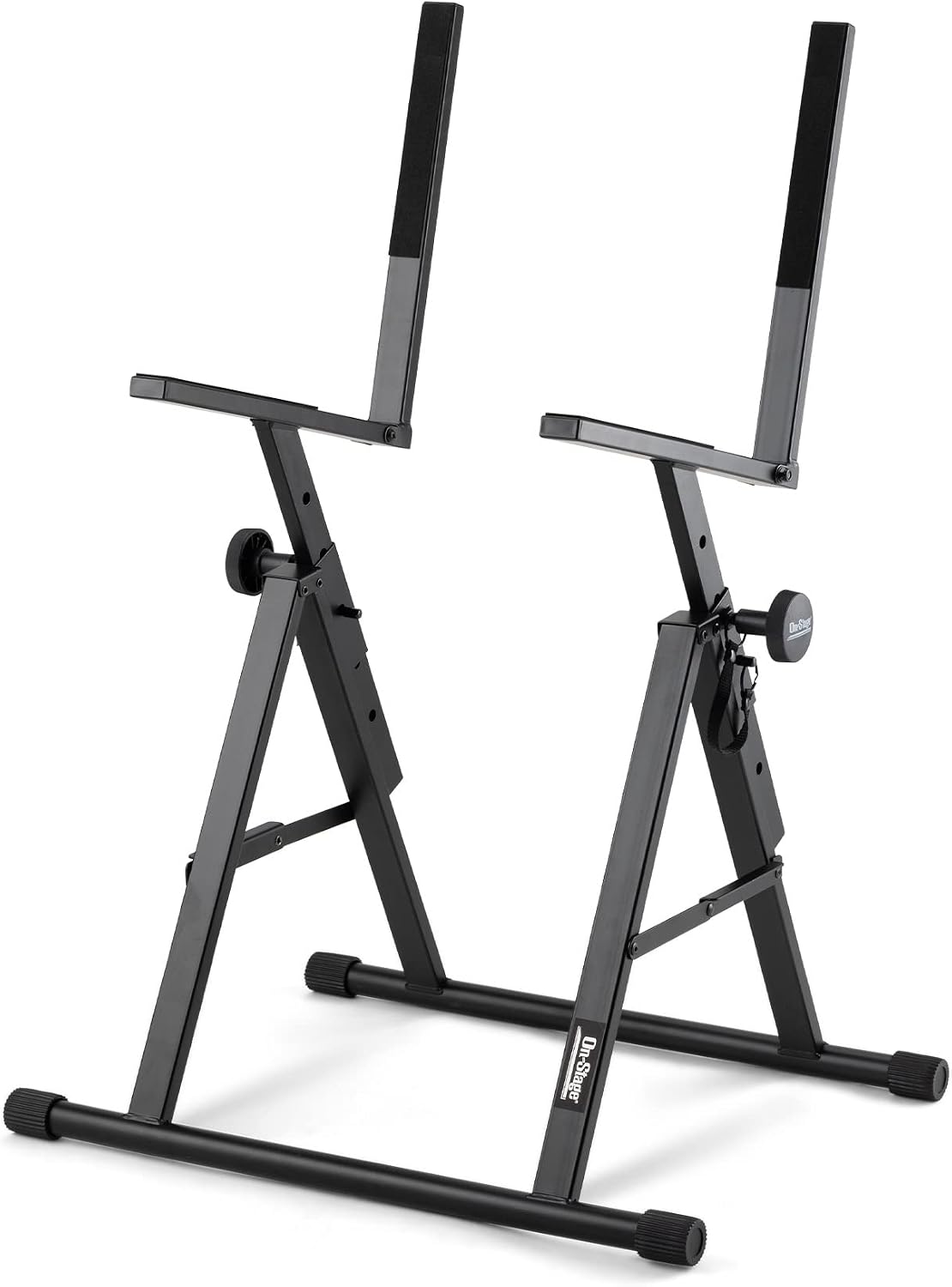 On-Stage RS7000 Tilt-Back Amp Stand (for Angling and Elevating Guitar Combo Amplifiers and Extension Speakers, Steel Construction, Up to 150LBs, Adjustable Height 17–24”, Portable, Folding, Black)