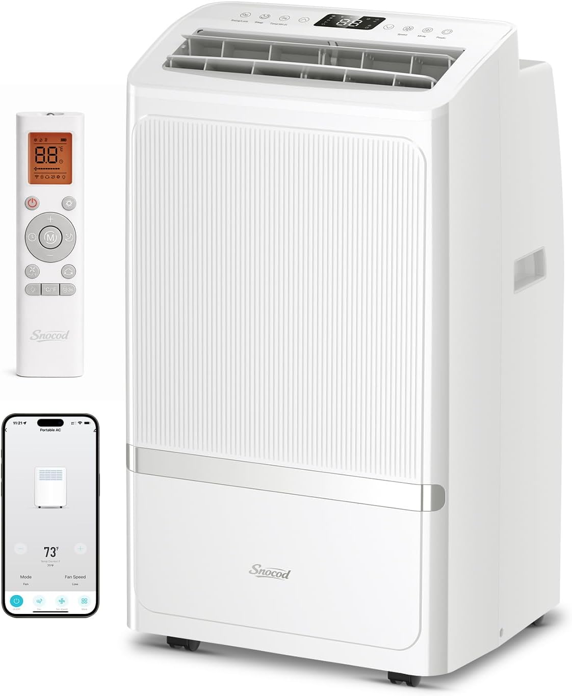 Portable Air Conditioners, 16000 BTU AC Cools up to 800 Sq Ft, Quiet 40 dB Free Stand Portable AC with Drainage-Free Cooling/Fan/Dehumidifier, Sleep Mode, APP&Remote Control, Installation Kit
