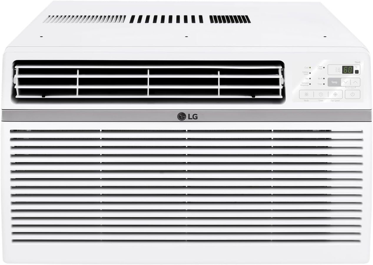 LG 10,000 BTU Window Air Conditioner, Cools 450 Sq.Ft. (18' x 25' Room Size), Quiet Operation, Electronic Control with Remote, 3 Cooling & Fan Speeds, Auto Restart, 115V