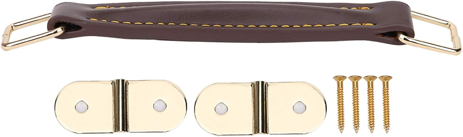 Guitar Case Handle Replacement, Steel PU Leather Handle for Guitar Audio Speaker, 6.8 In Guitar Amplifier Handle Replacement Parts and Fittings for Musical Instruments (Brown)