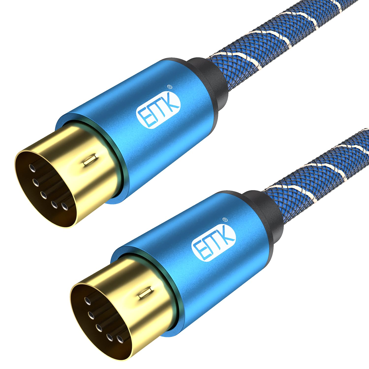 EMK 5-Pin DIN MIDI Cable Male to Male Midi Cables Compatible with MIDI Keyboard/Synthesizer/Guitar Multi Effects/Audio Interface/Audio Mixer/Audio Amplifier/External Sound Card (16.5Feet/5m)