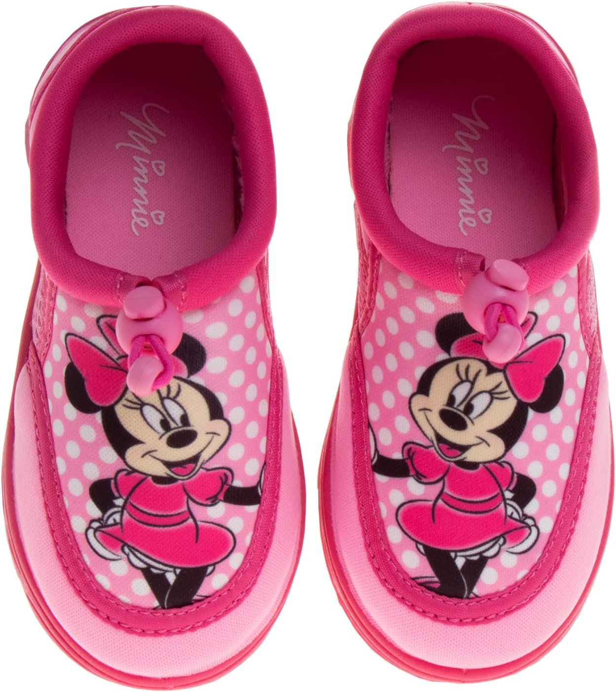 Disney Minnie Mouse Water Shoes - Pool Aqua Socks for Kids- Sandals Princess Bungee Waterproof Beach Slides Sport Character Summer Slip-on Quick Dry (Toddler/Little Kid)