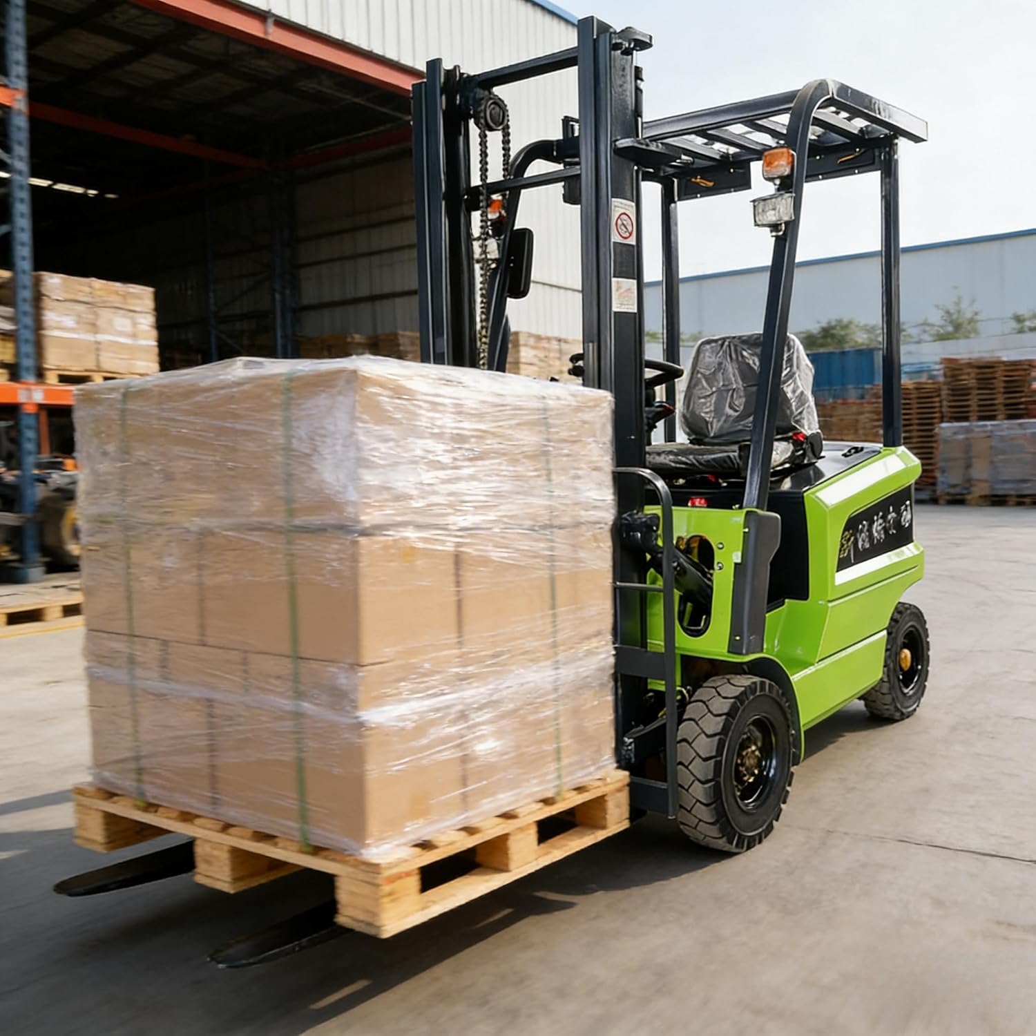 Warehouse Loading Dock Lift Truck, 5000lbs Capacity Electric Forklift, Lithium Ion Counterbalance Reach Truck, Narrow Aisle Stacker, Industrial Material Handling Equipment