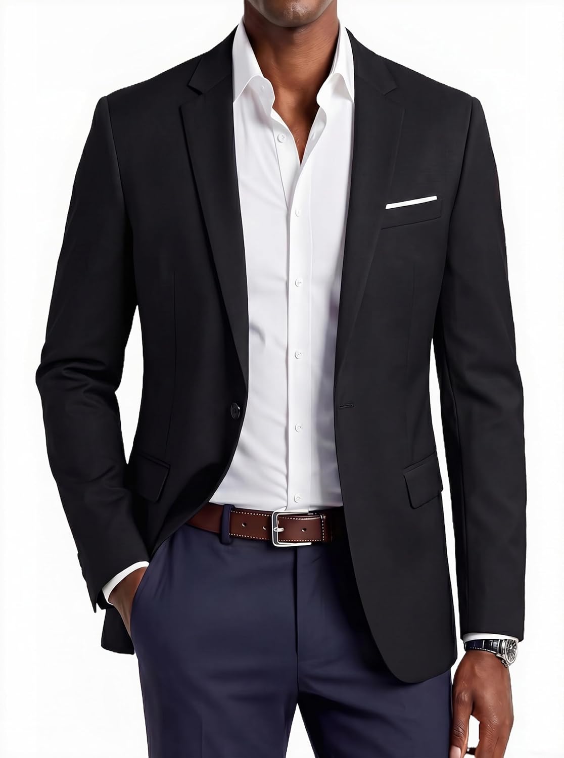 Beninos Mens Blazer Jacket Slim Fit Casual One Button Sport Coats