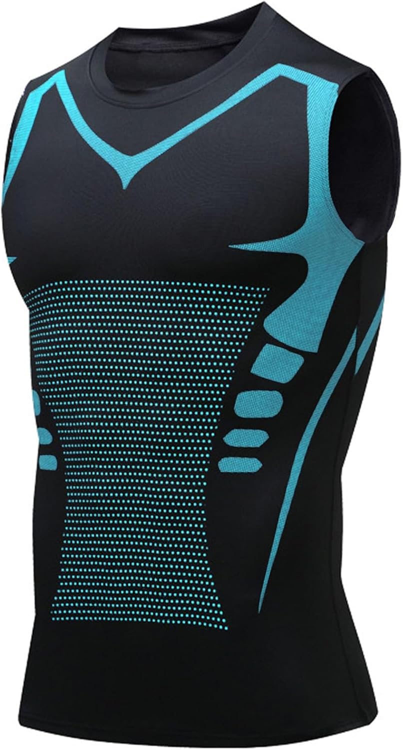 Compression Shirt Men Slimming Body Shaper Vest Crewneck Workout Shirts Tummy Control Undershirts