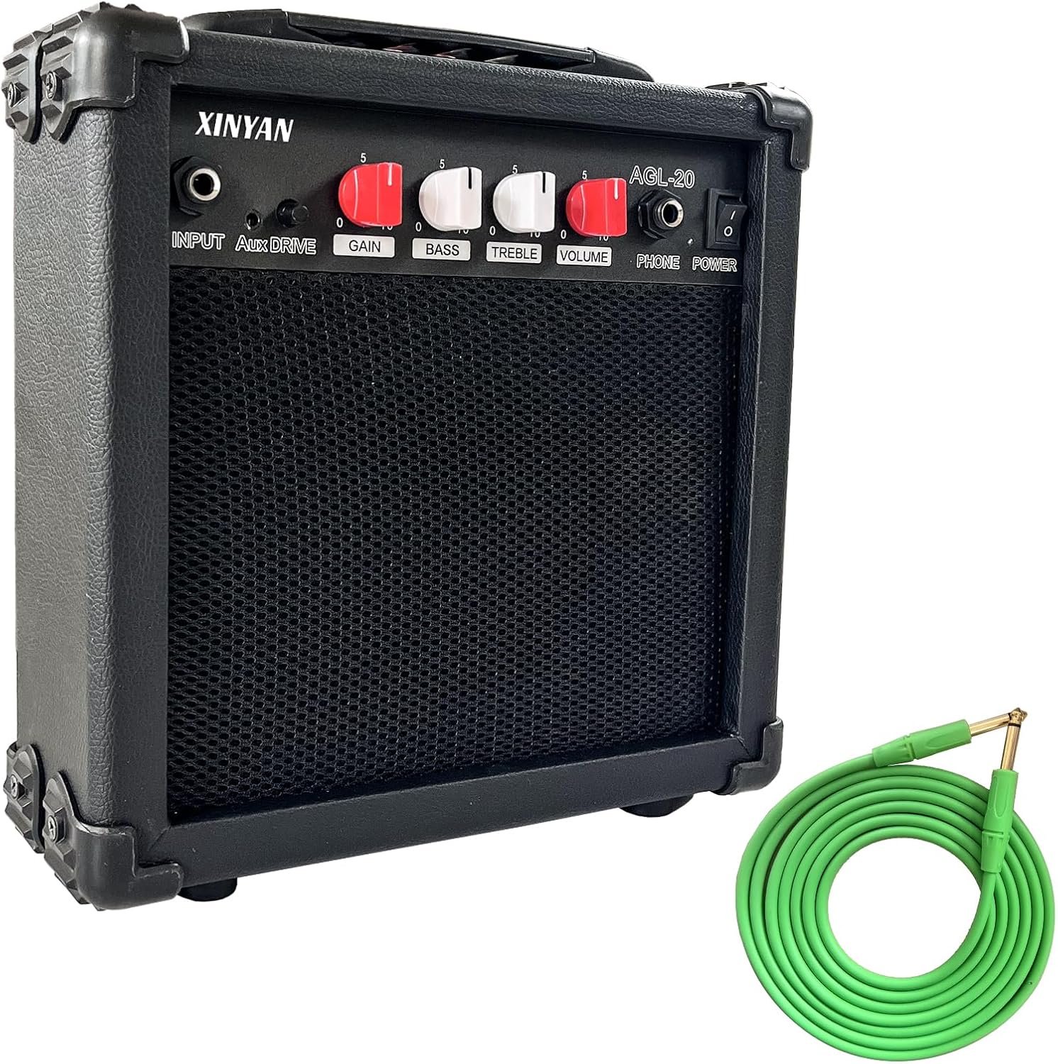 Electric Guitar Amp 20 Watt Amplifier Portable Amp with Headphone Input Gain Powe Including Professional Noise Reduction Cable (Black)